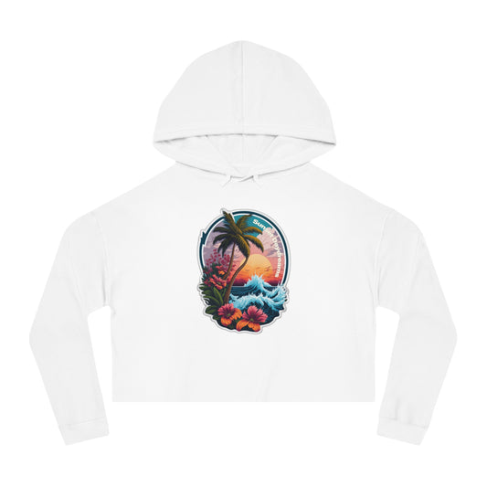 Cropped Hooded Sweatshirt - Island Dreams