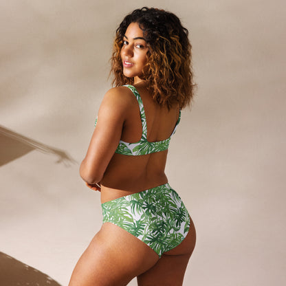 High-Waisted Bikini - Banana Leaf