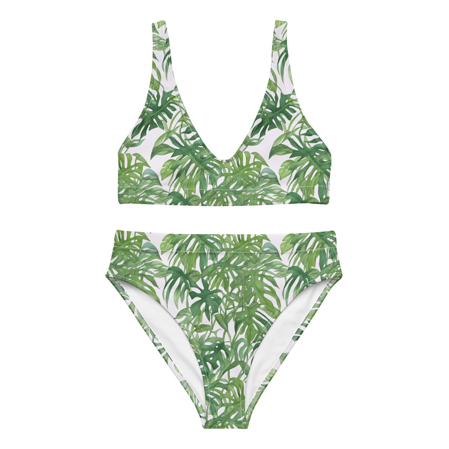 High-Waisted Bikini - Banana Leaf